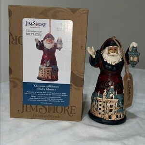 Jim Shore Christmas at Biltmore Santa Figurine - Red and Blue